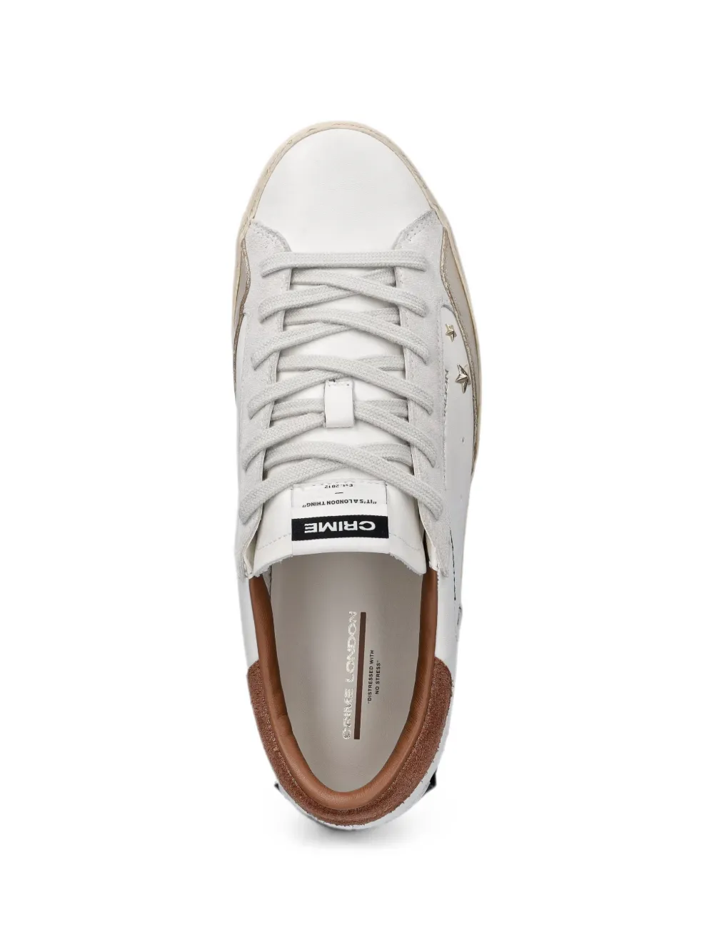 Crime London Distressed star-patch sneakers Wit