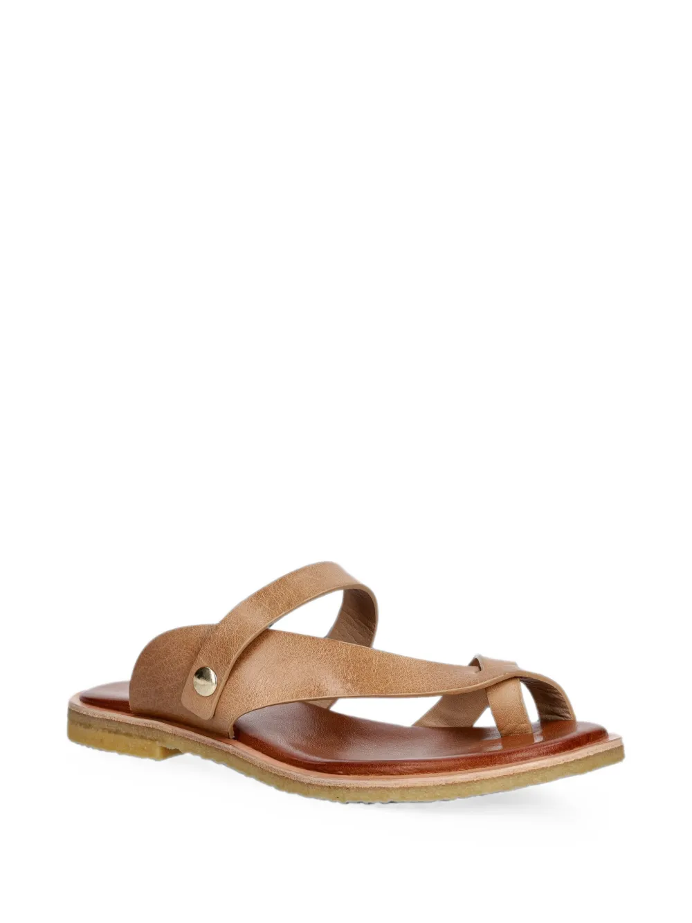 BILLI BI T7002 crossover-strap toe-loop sandals Beige