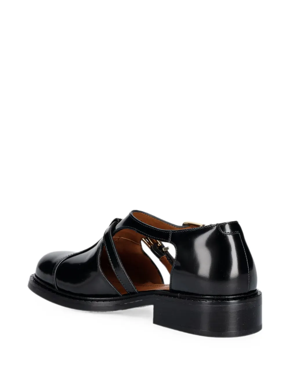 BILLI BI A9706 buckle-fastening cut-out Derby shoes Zwart