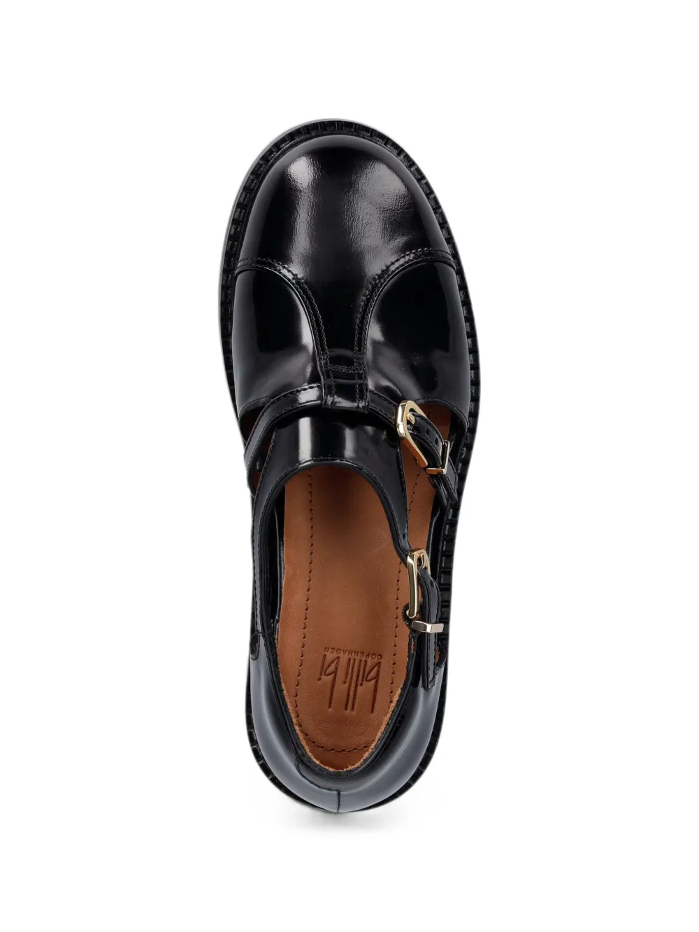BILLI BI A9706 buckle-fastening cut-out Derby shoes Zwart