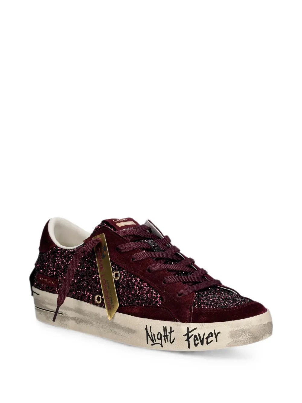 Crime London SK8 Deluxe glitter-embellished sneakers Paars
