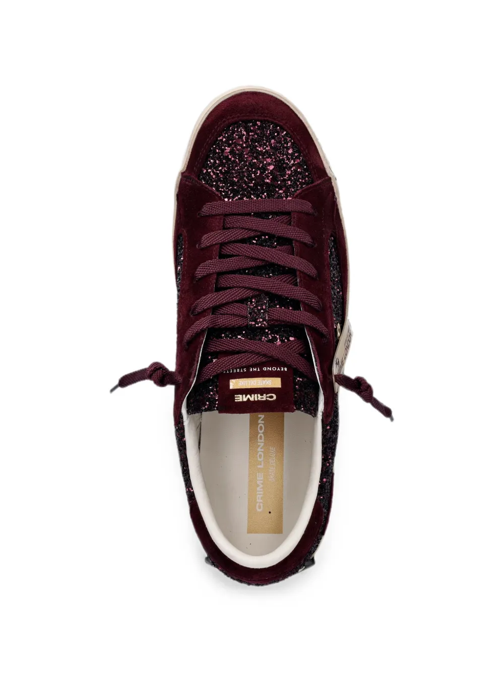 Crime London SK8 Deluxe glitter-embellished sneakers Paars