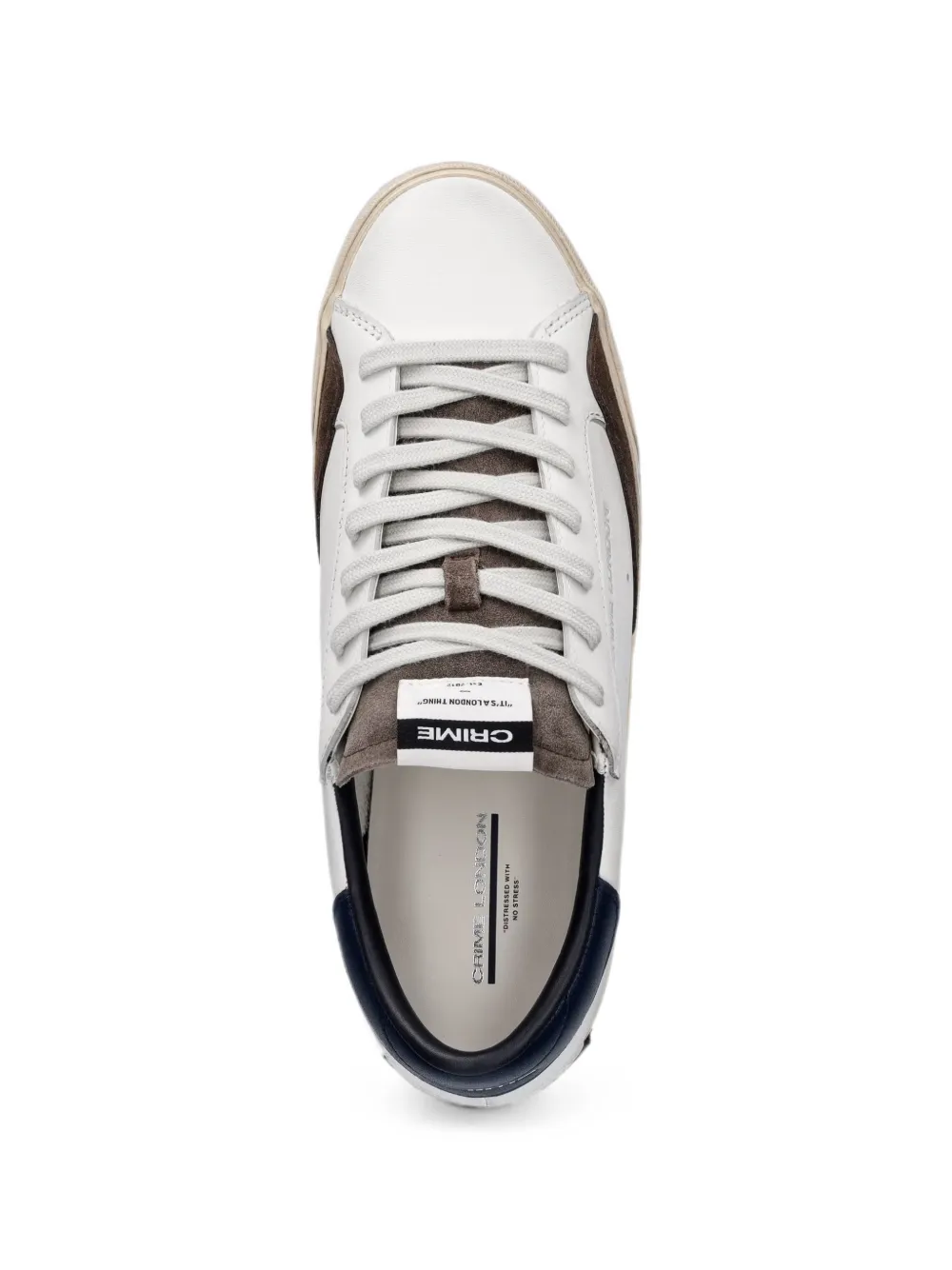 Crime London Distressed panelled sneakers Wit