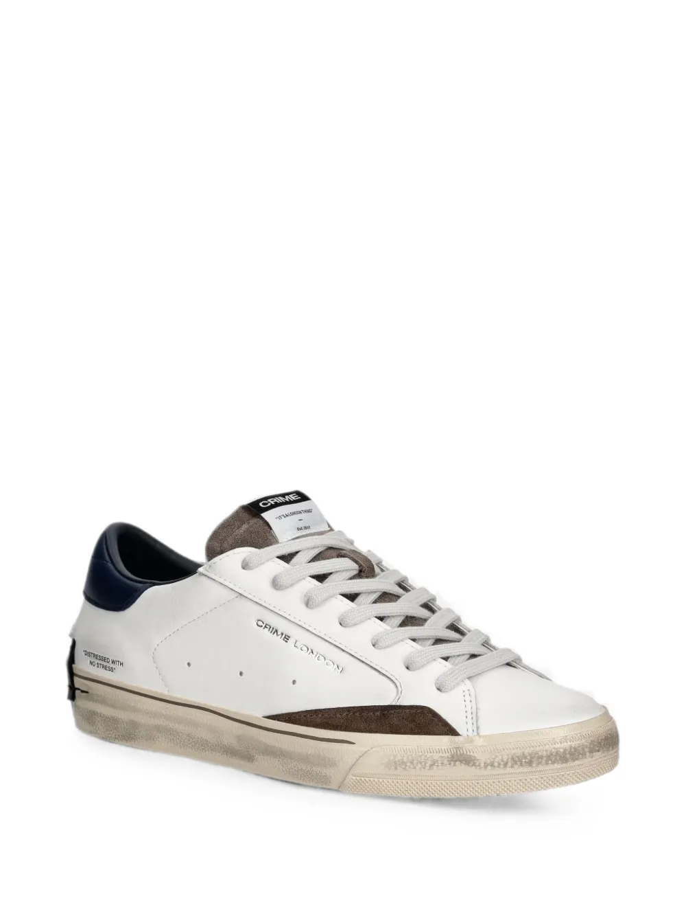 Crime London Distressed panelled sneakers Wit