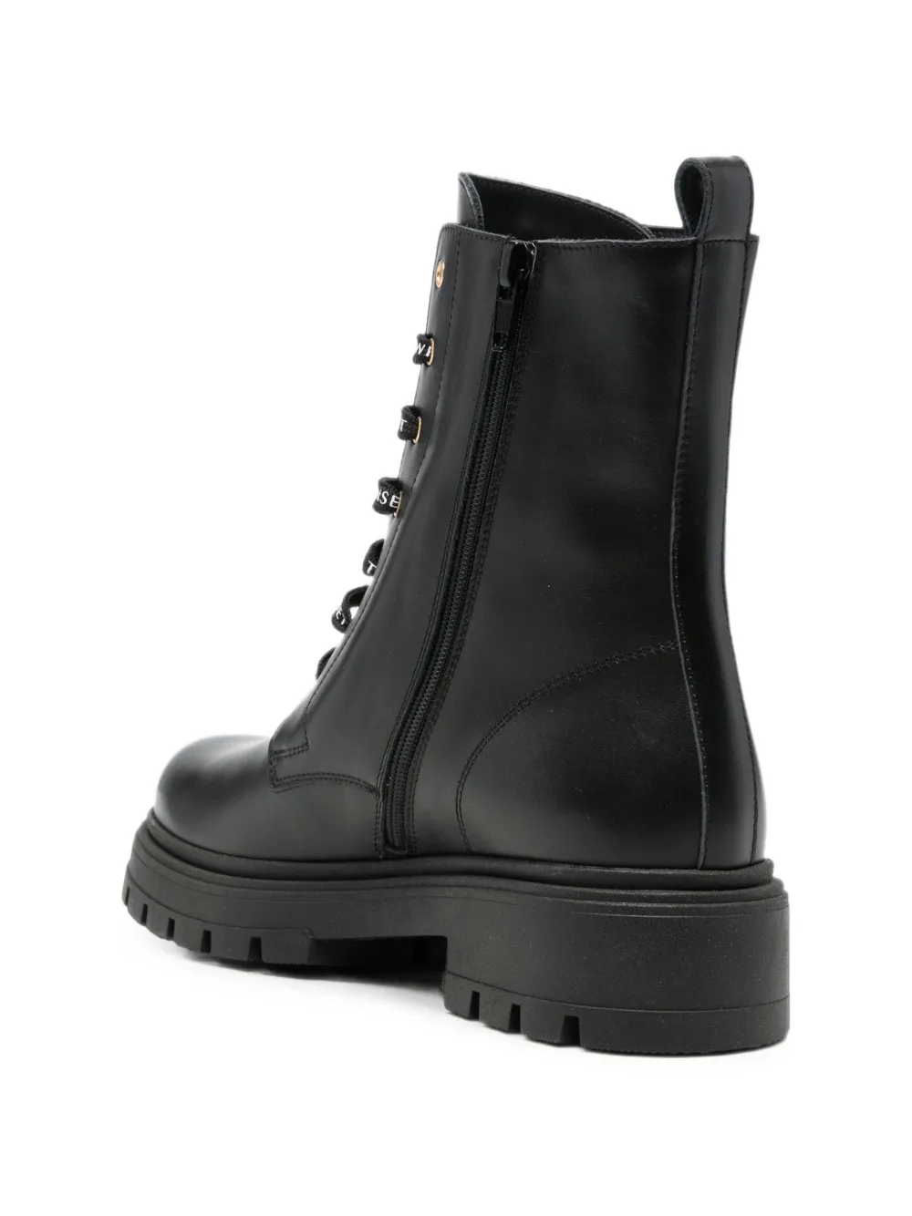 TWINSET Kids lace-up logo-print boots Zwart