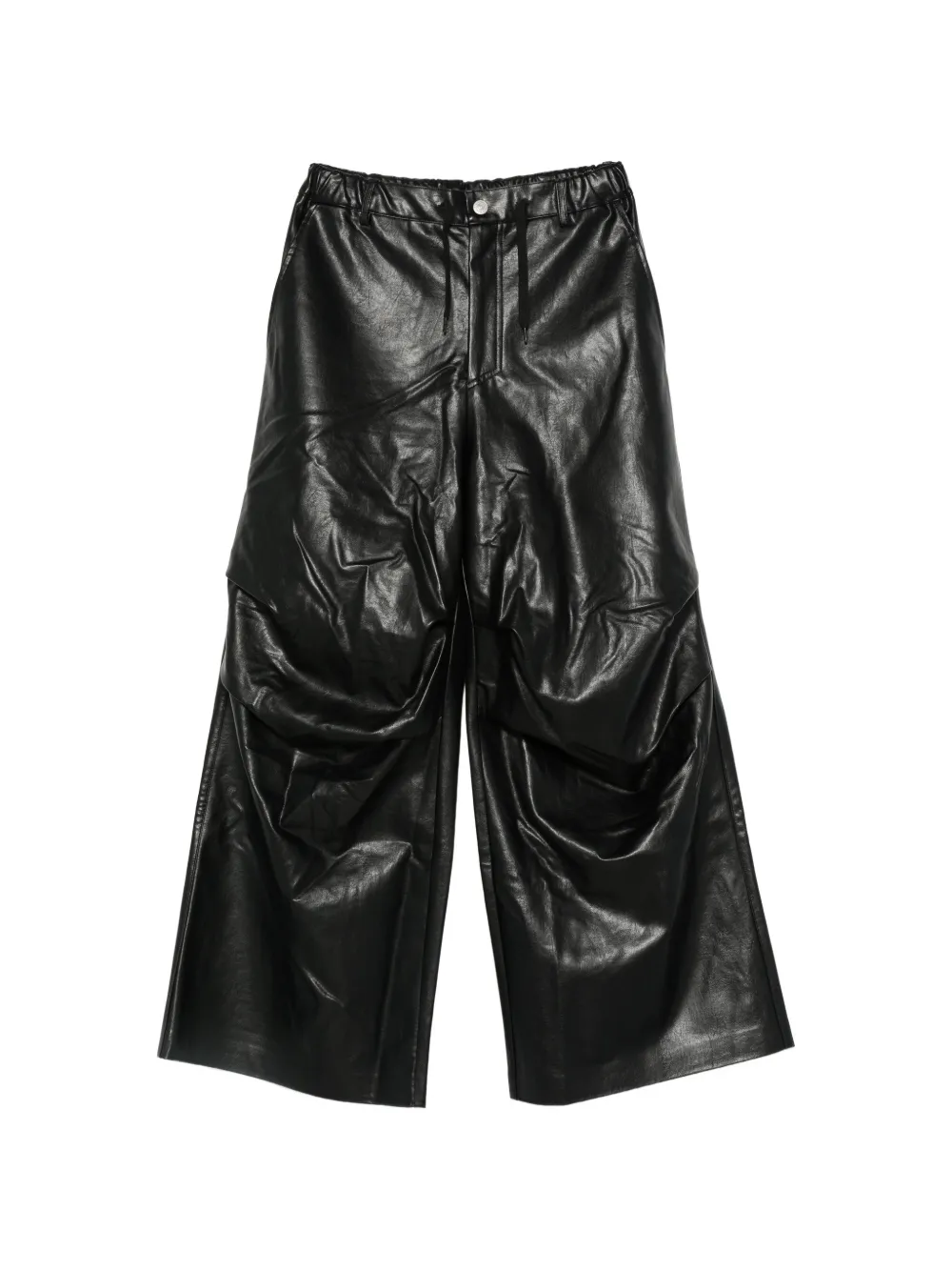 MM6 Maison Margiela Kids Broek met trekkoord en wijde pijpen Zwart