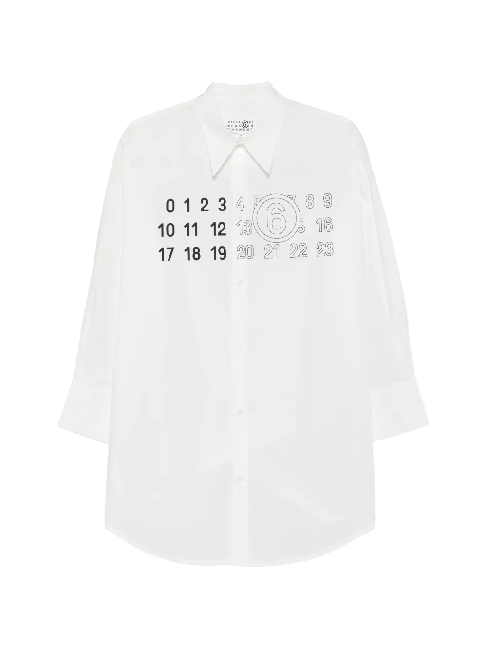 MM6 Maison Margiela Kids Geknöpftes Numeric Signature Hemd - Weiß