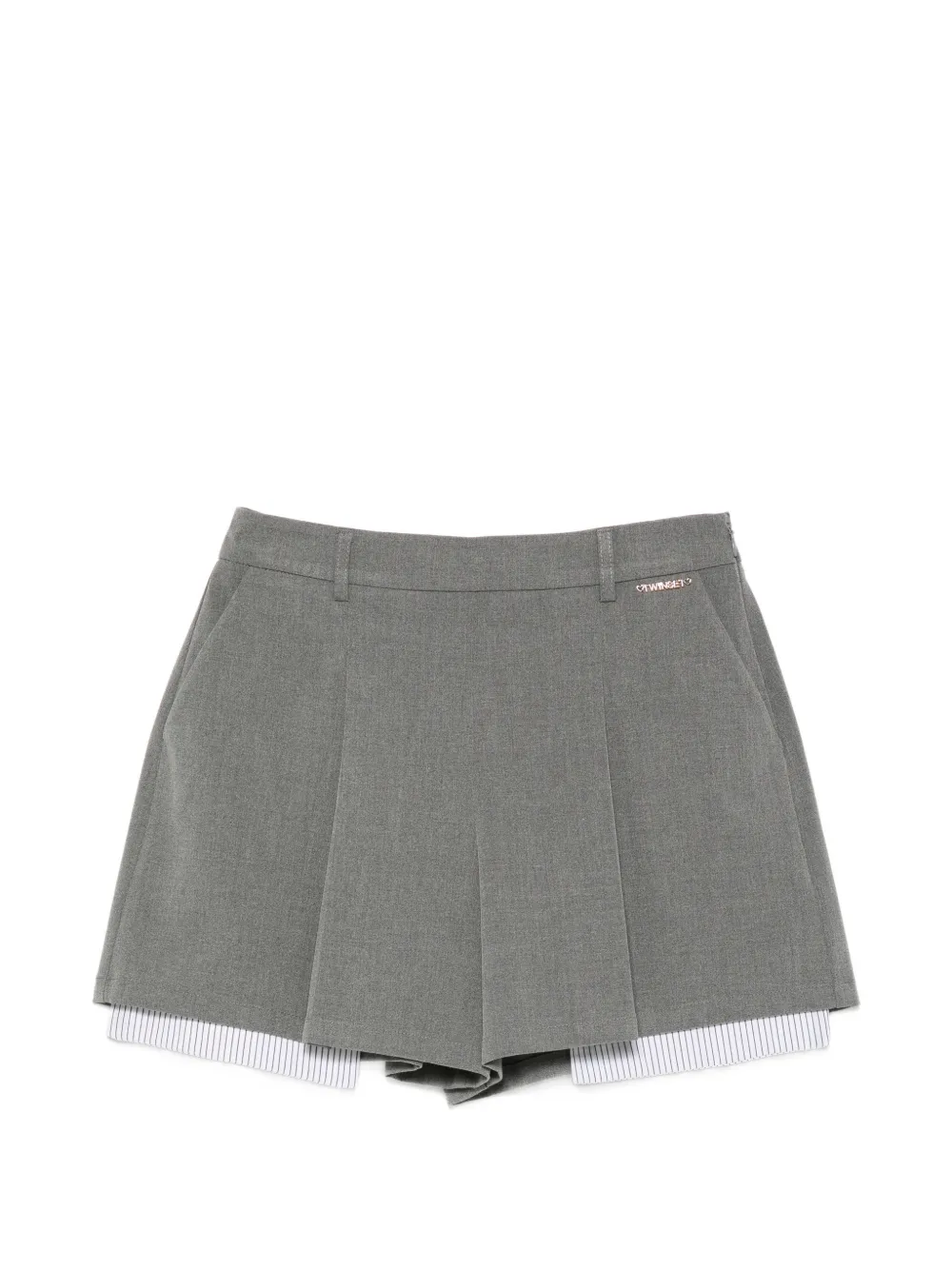 TWINSET Kids pleated layered shorts - Grigio