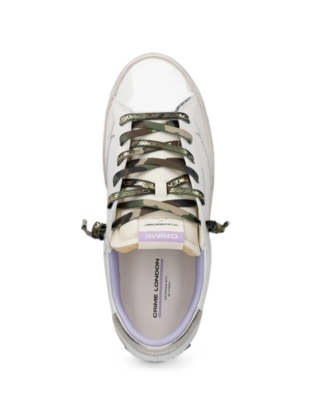 Crime London Distressed logo-print sneakers Wit