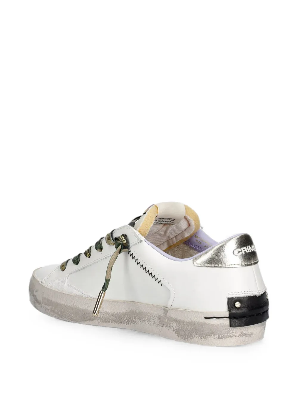 Crime London Distressed logo-print sneakers Wit