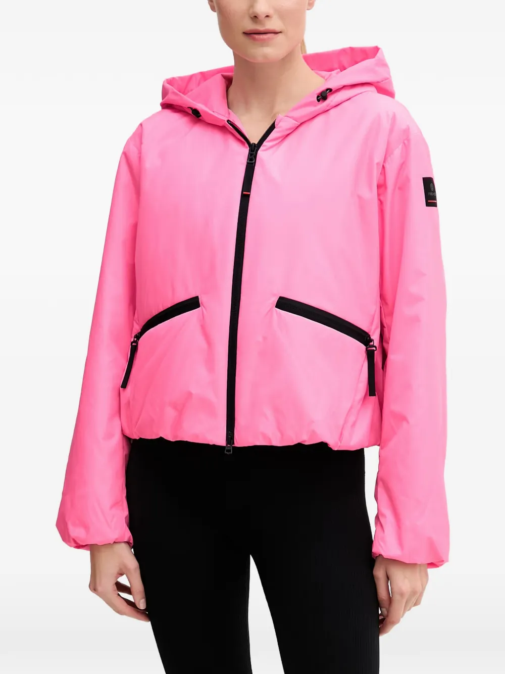BOGNER FIRE+ICE hooded logo-patch jacket - Rosa