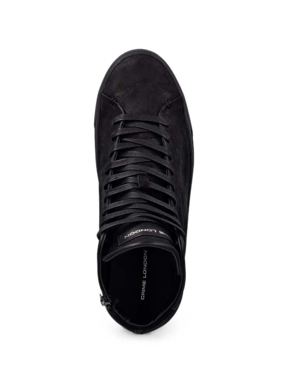 Crime London high-top side-zip sneakers Zwart