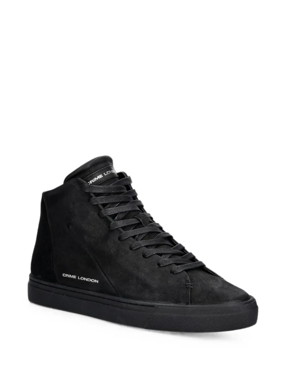 Crime London high-top side-zip sneakers Zwart