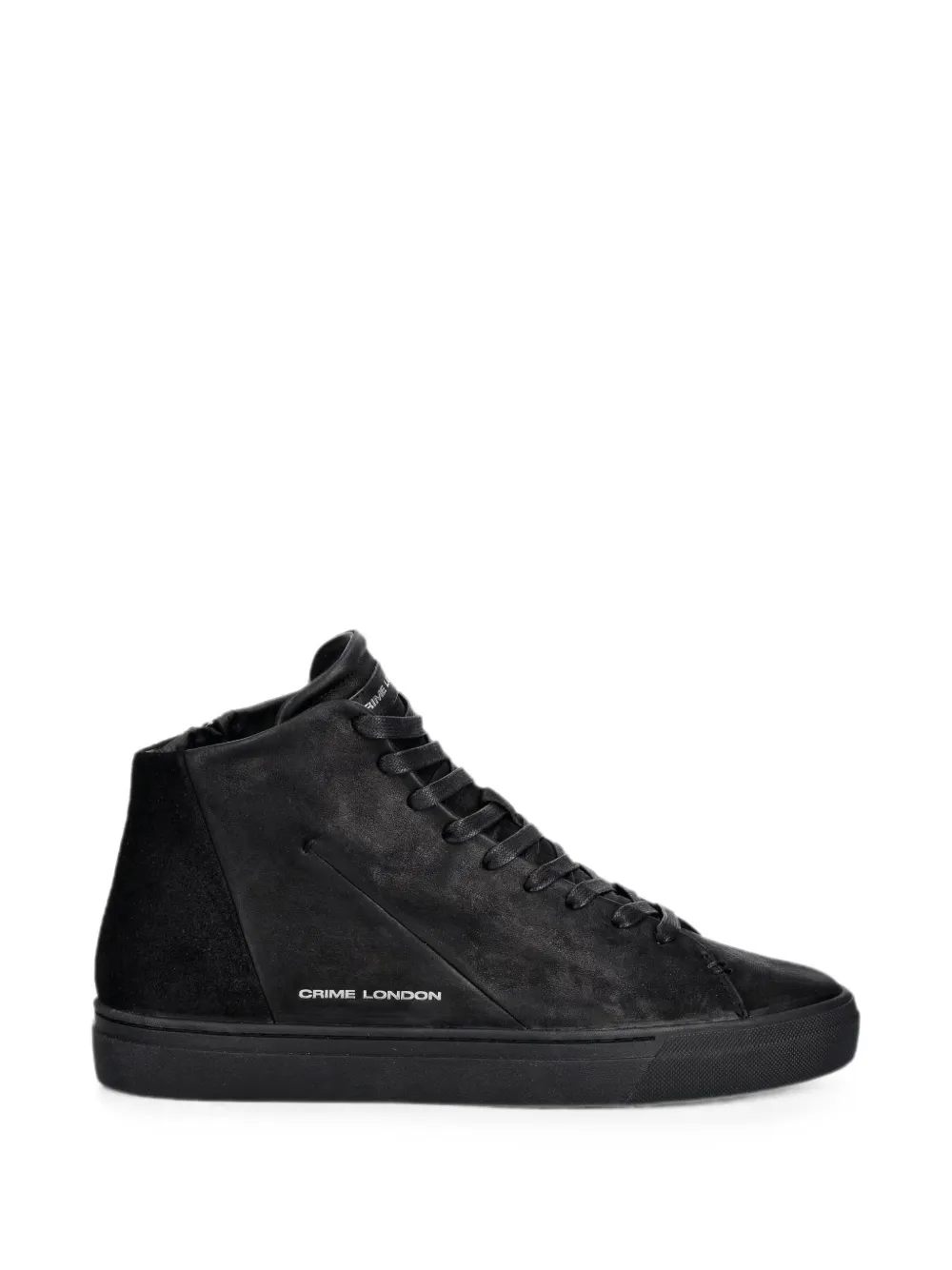 Crime London high-top side-zip sneakers Zwart