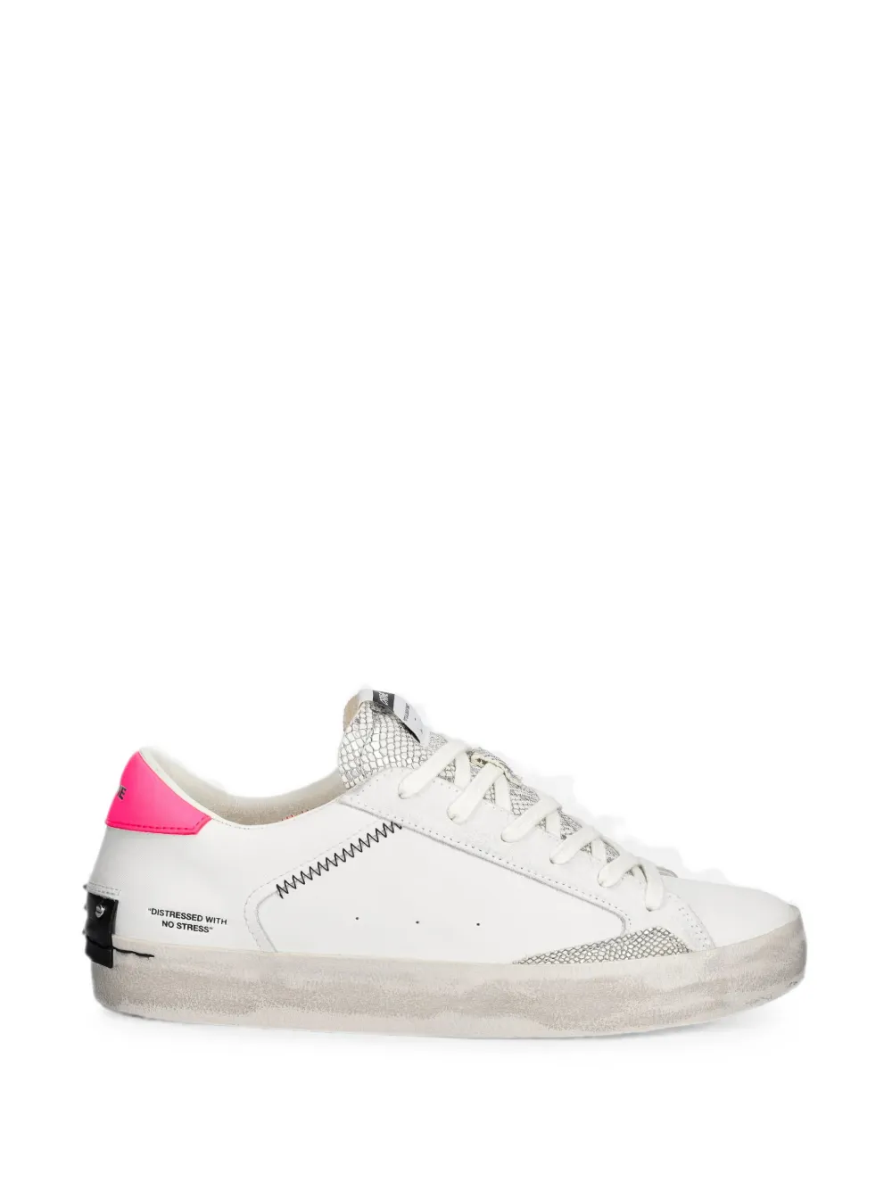 Crime London snakeskin-effect panelled sneakers Wit