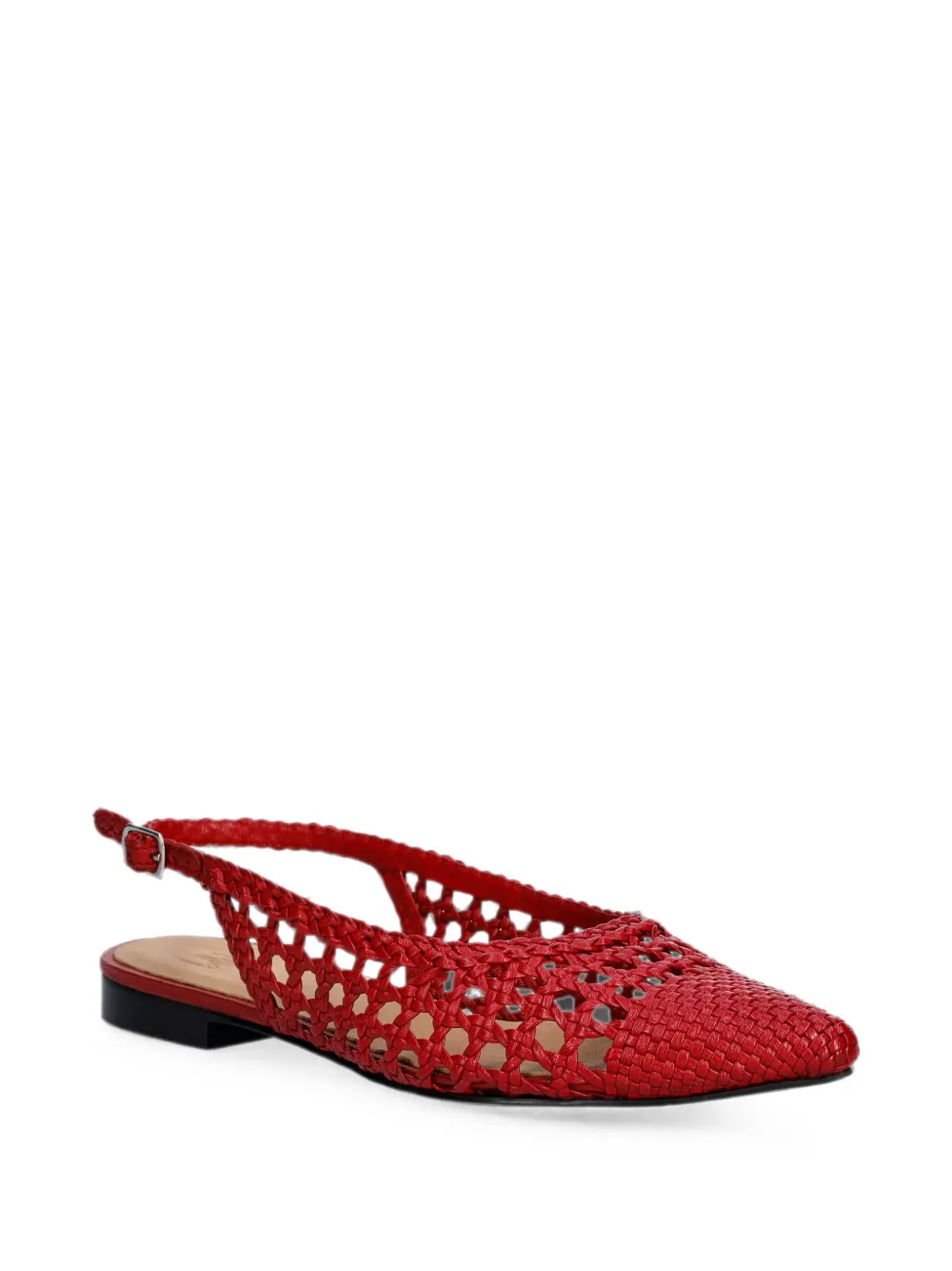 BILLI BI A9571 woven slingback pumps Rood
