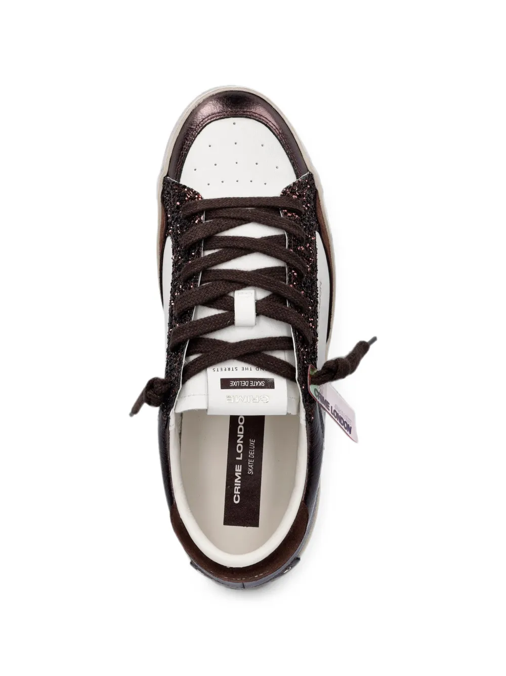 Crime London SK8 Deluxe glitter-trim sneakers Wit