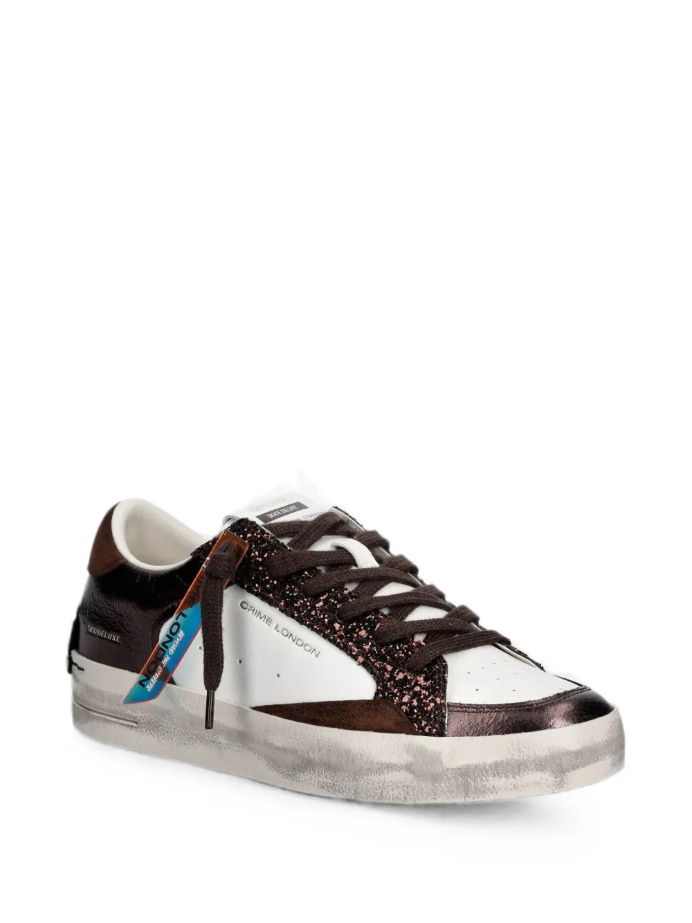 Crime London SK8 Deluxe glitter-trim sneakers Wit