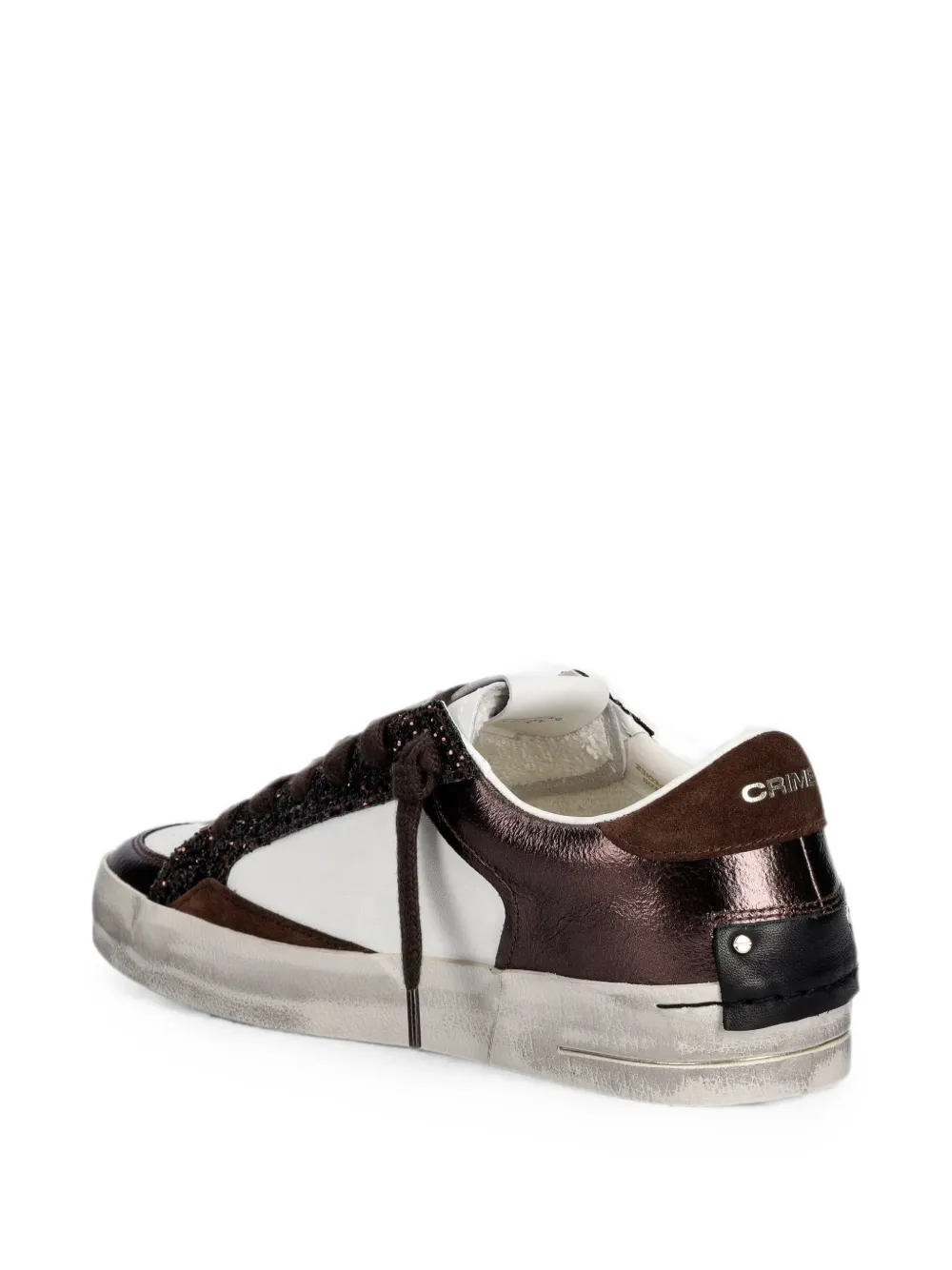 Crime London SK8 Deluxe glitter-trim sneakers Wit