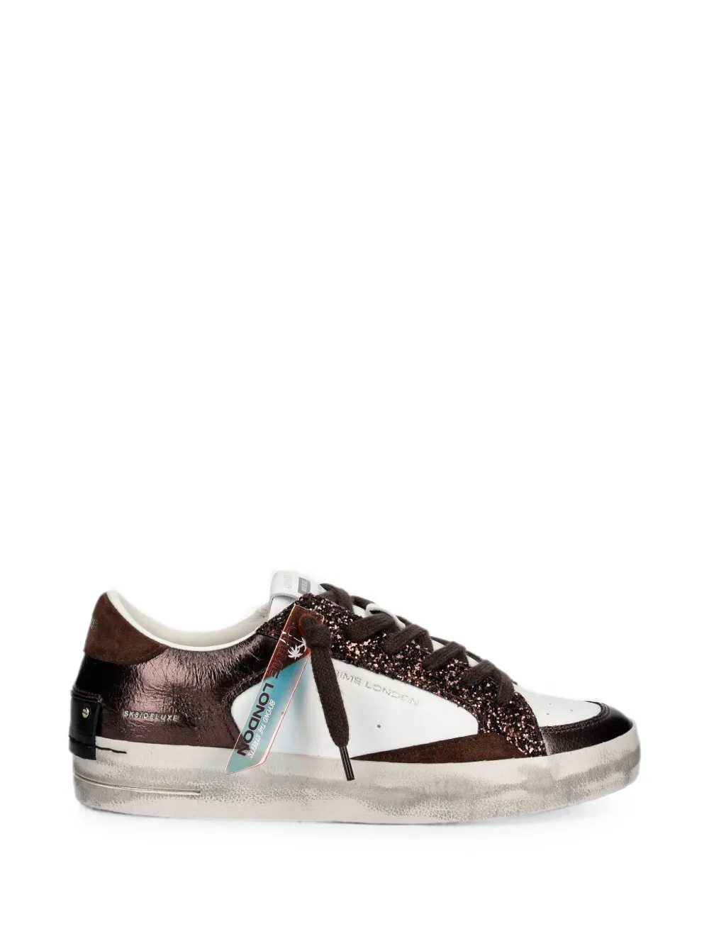 Crime London SK8 Deluxe glitter-trim sneakers Wit
