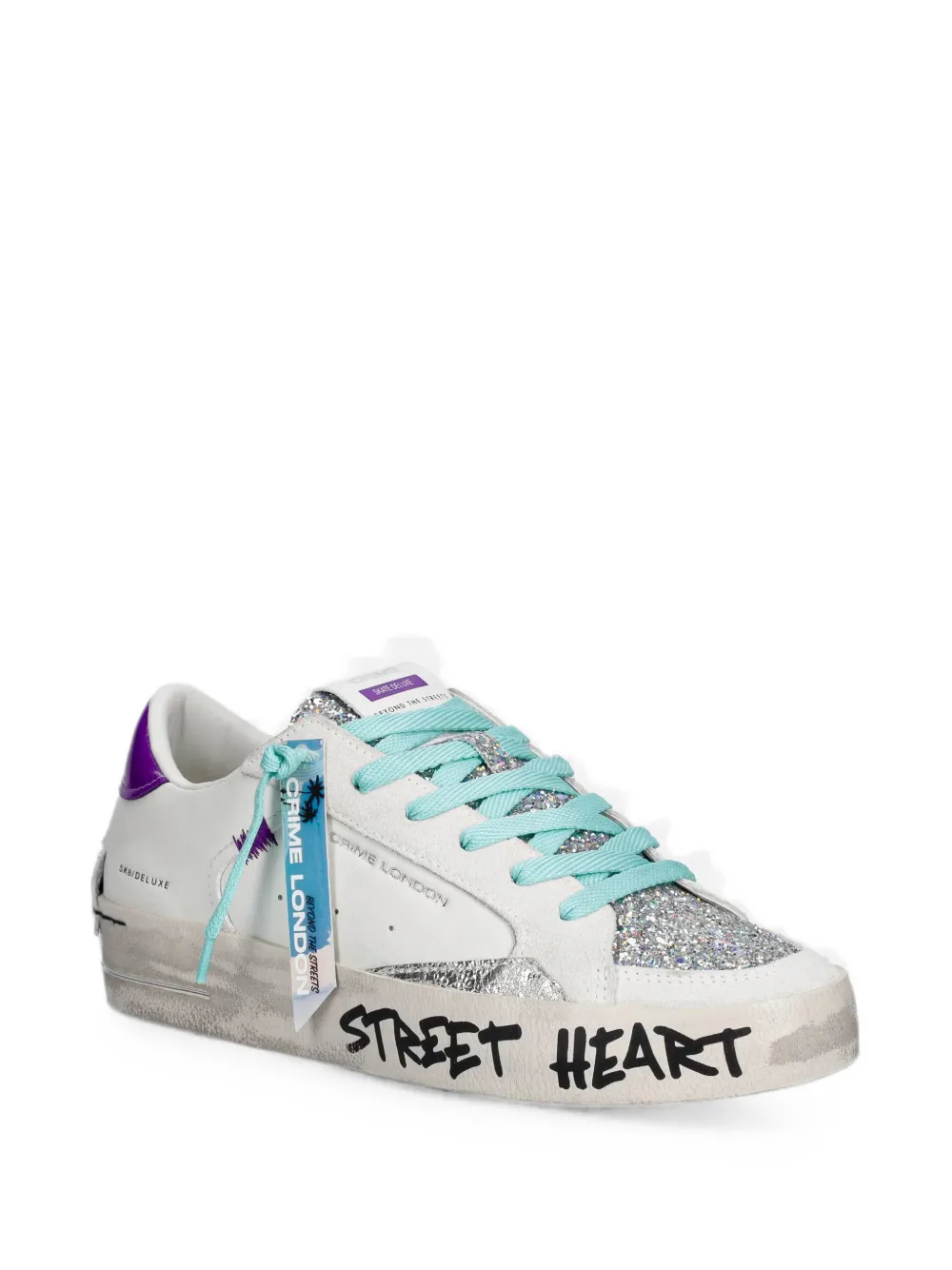 Crime London SK8 Deluxe glitter-detail sneakers Wit