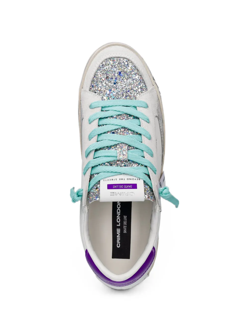 Crime London SK8 Deluxe glitter-detail sneakers Wit