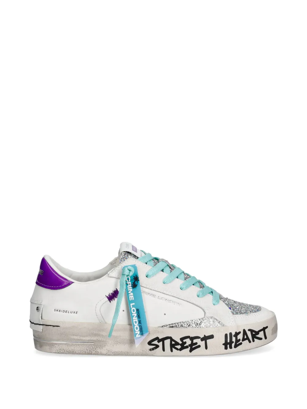 Crime London SK8 Deluxe glitter-detail sneakers Wit