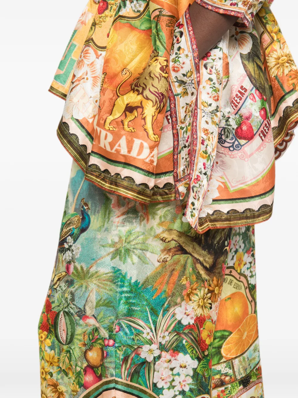 Camilla graphic-print palazzo pants Groen