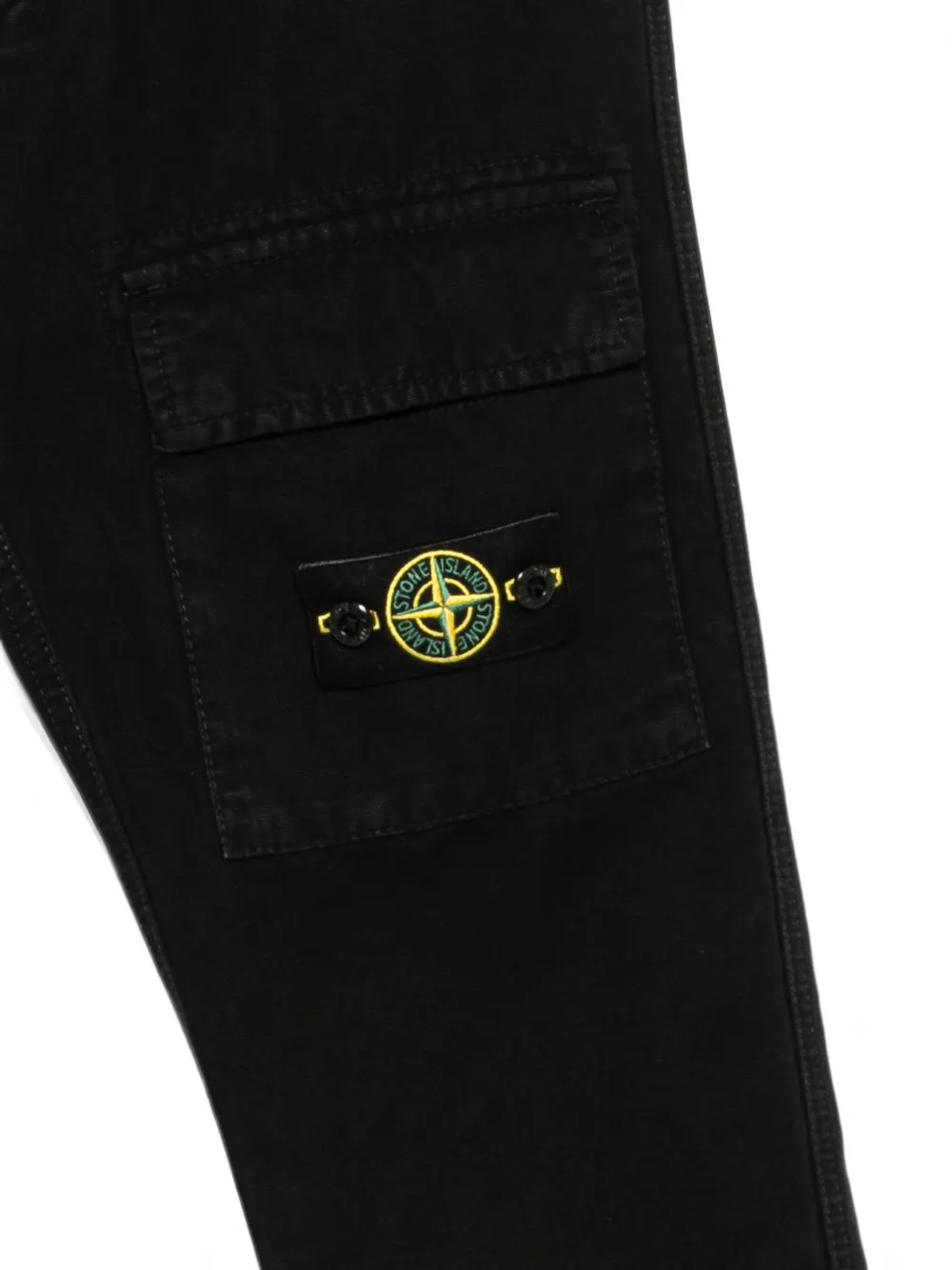 Stone Island Junior Cargo broek met Compass-logopatch Zwart