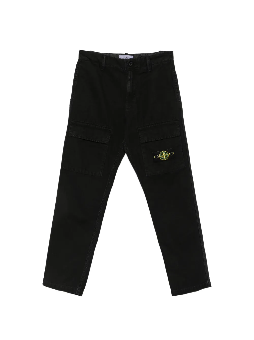 Stone Island Junior Pantaloni cargo con applicazione Compass - Nero