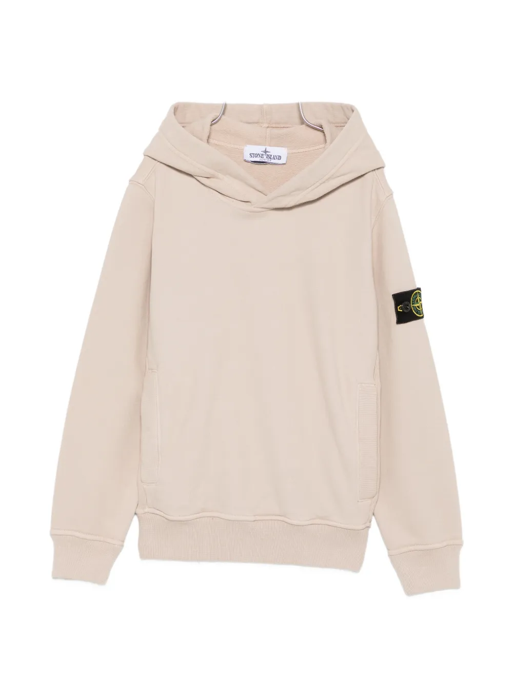 Stone Island Junior logo-patch long-sleeve hoodie - Toni neutri