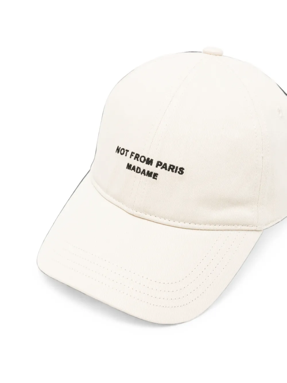 Drôle De Monsieur Honkbalpet met geborduurd logo Beige
