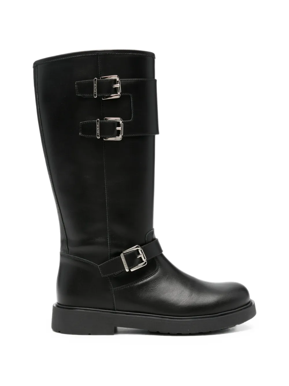 TWINSET Kids buckled knee-high boots Zwart