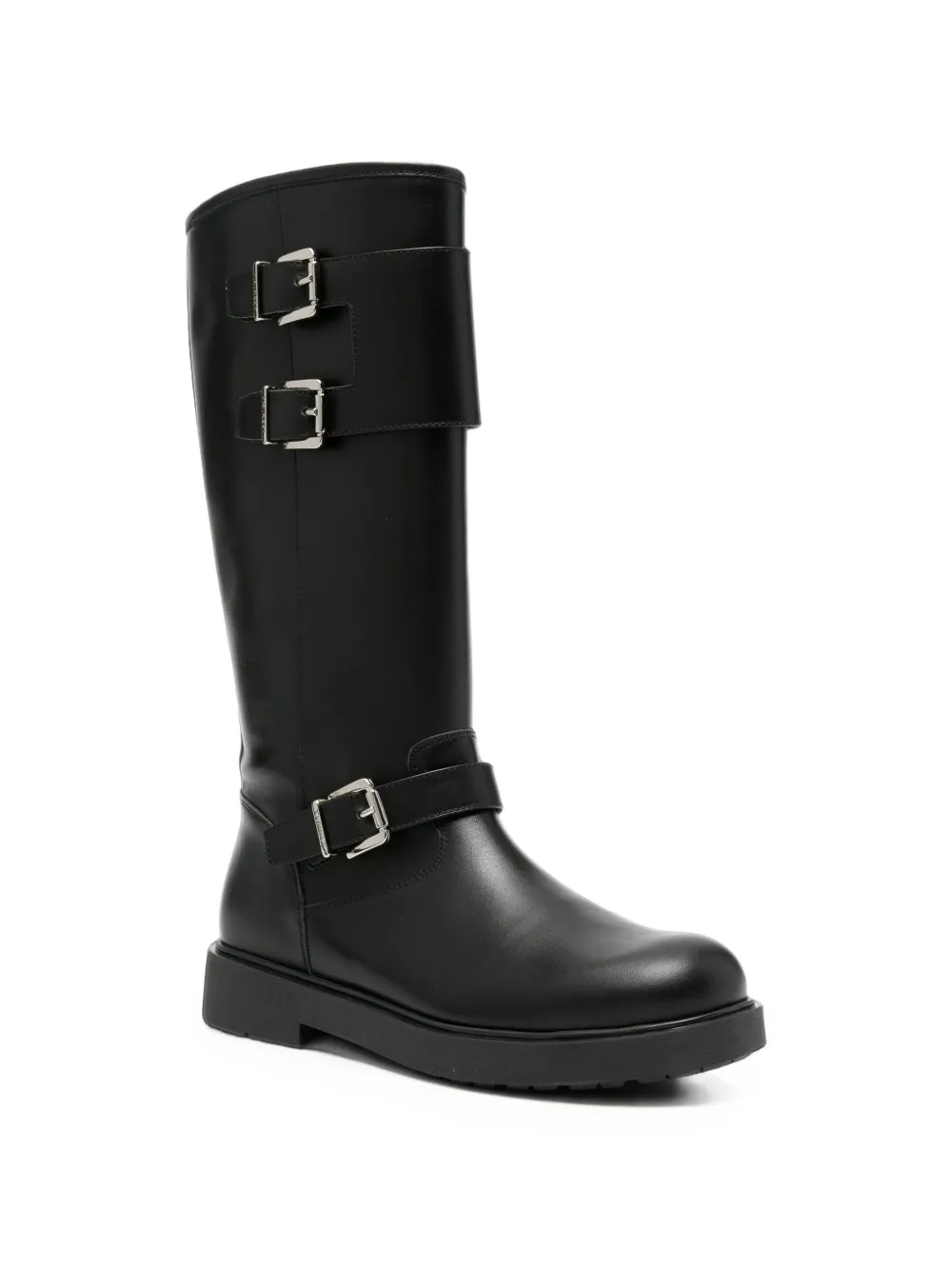 TWINSET Kids buckled knee-high boots Zwart