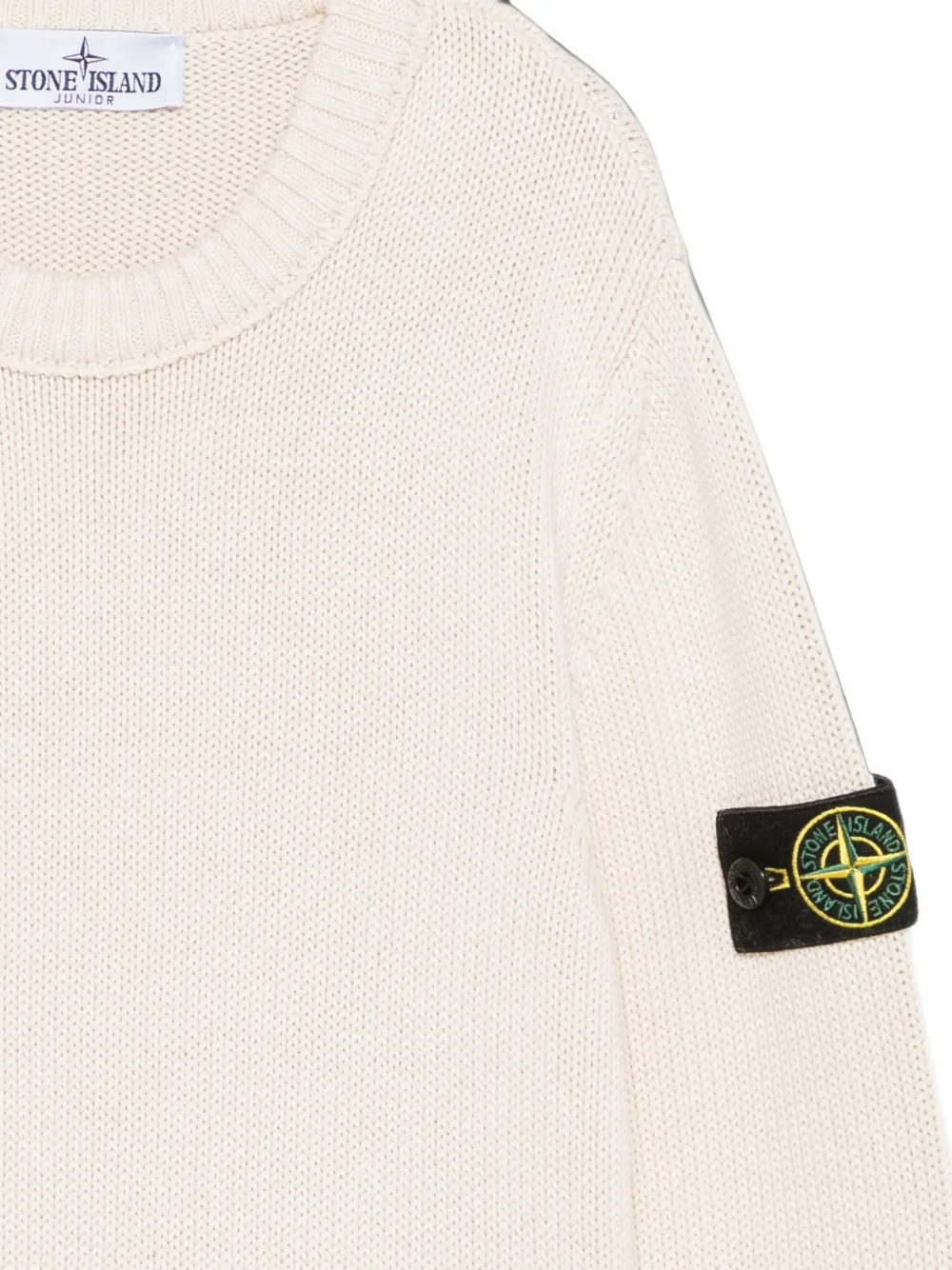Stone Island Junior Trui met logopatch Beige