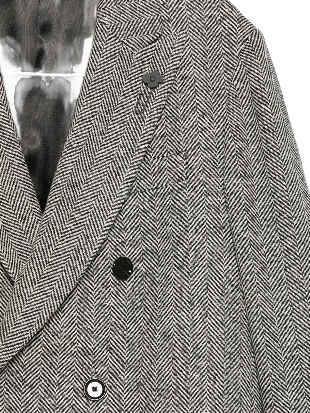 Lardini Jas met visgraatpatroon Zwart