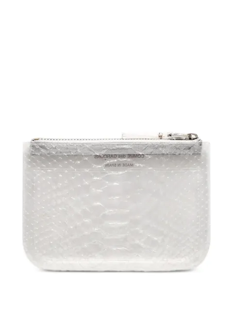 Comme Des Garçons Wallet cartera con cremallera y efecto de piel de serpiente