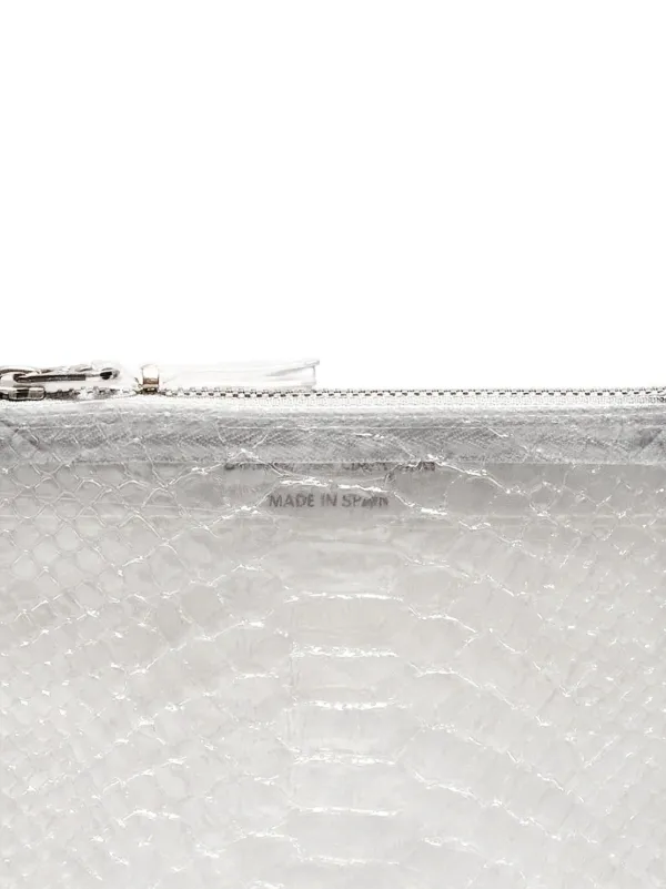 Comme Des Garçons Wallet Snake Line Zip Wallet | White | FARFETCH