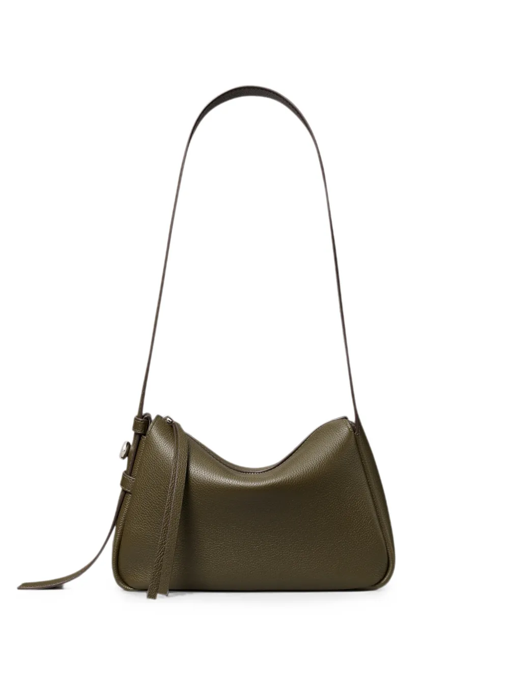 Tory Burch Kleine Three Schultertasche aus gekörntem Leder - Grün