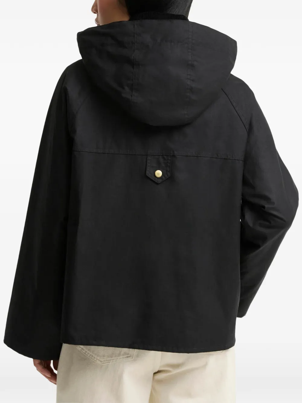 Barbour Carville hooded corduroy-trim jacket Zwart
