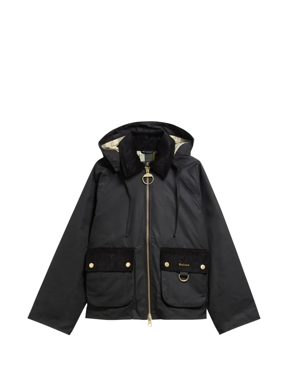 Barbour Carville hooded corduroy-trim jacket - Nero
