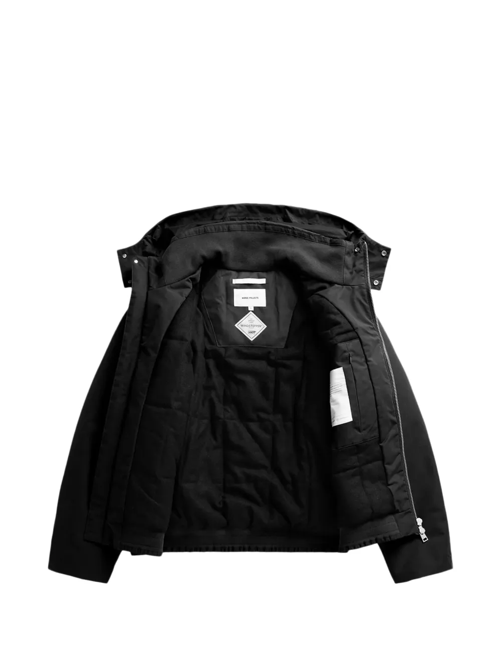 Norse Projects zip-up hooded jacket Zwart