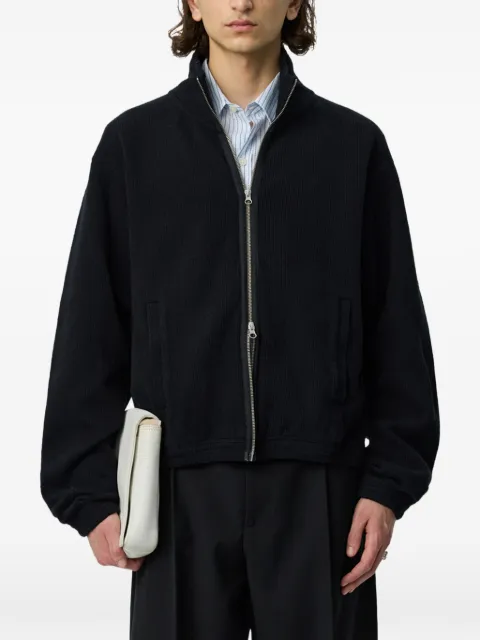 mfpen ribbed-knit zip-up sweater