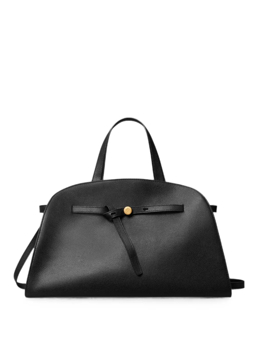 Tory Burch logo-plaque leather tote bag - Black