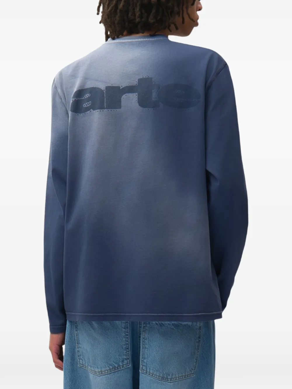 Arte Antwerp Stencil Sunfade T-shirt Blauw