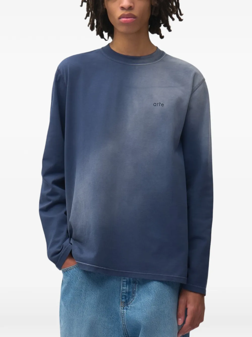 Arte Antwerp Stencil Sunfade T-shirt Blauw