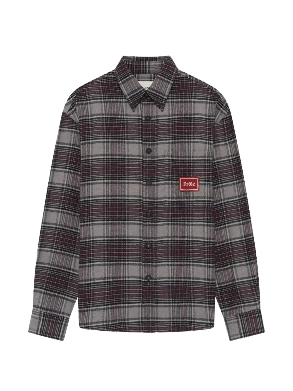 Drôle De Monsieur chemise imprimée à patch logo - Gris Drôle De Monsieur chemise imprimée à patch logo - Gris