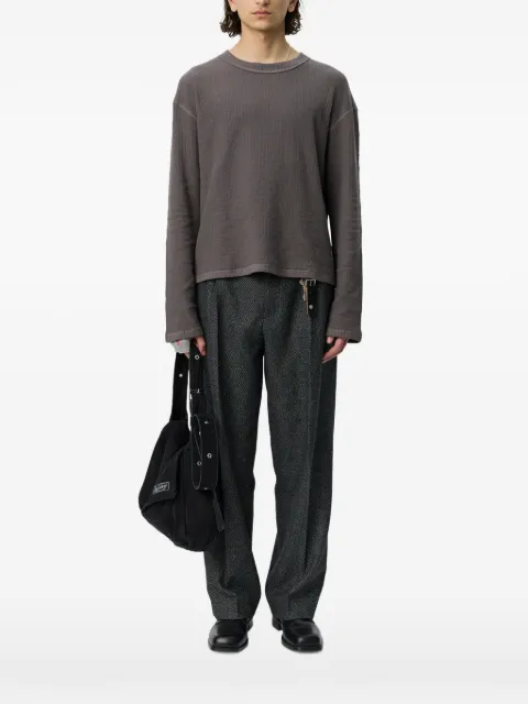 mfpen elbow-patch ribbed-knit sweater