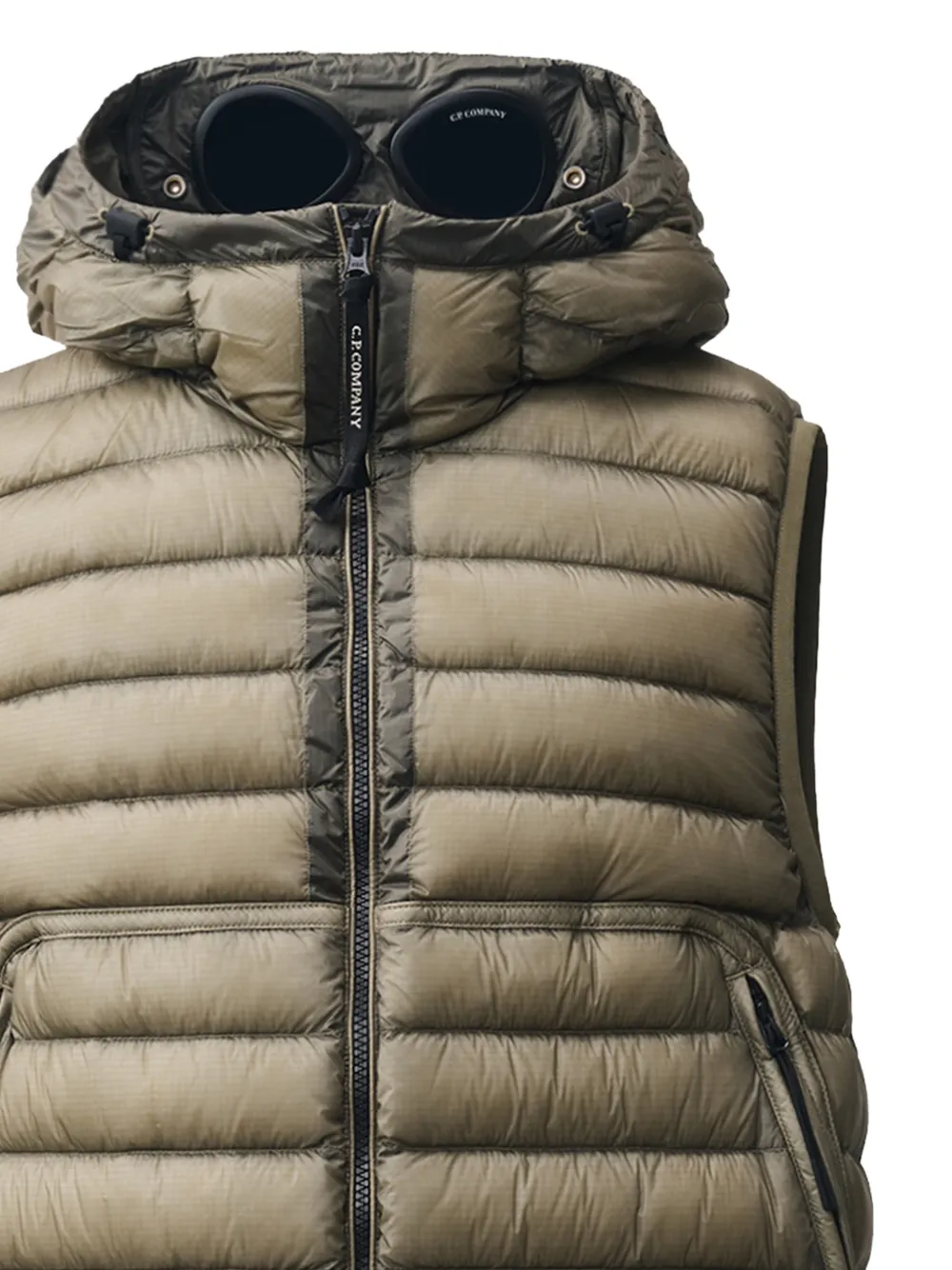 C.P. Company Gewatteerde bodywarmer met Goggle-detail Groen