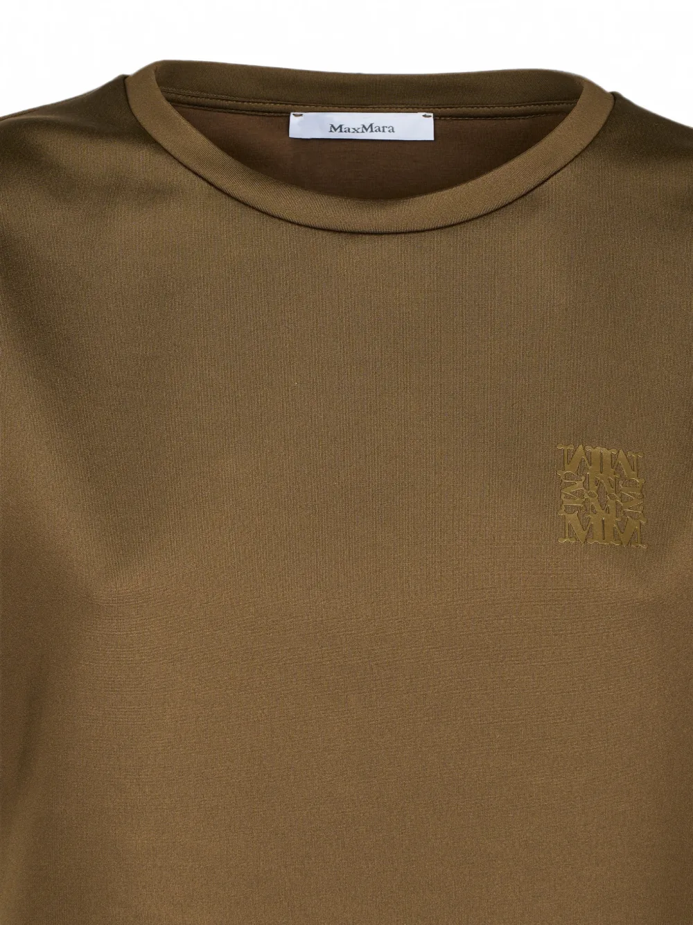 Max Mara T-shirt met geborduurd logo Bruin